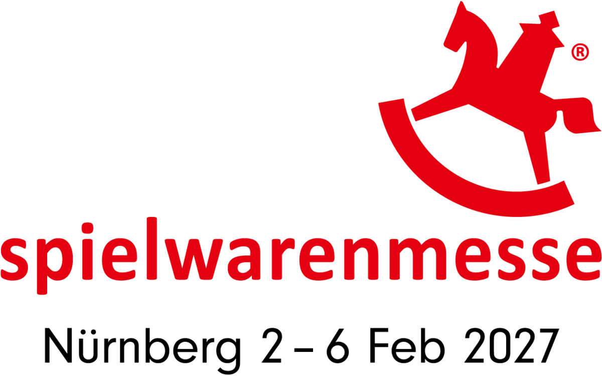 Logo der Spielwarenmesse mit Schaukelpferd
